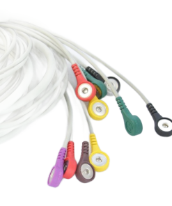 10 Lead ECG Cable with Button-Type Connectors