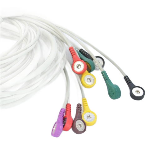 10 Lead ECG Cable with Button-Type Connectors