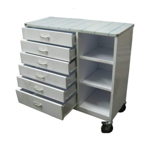 Anaesthetic Trolley 6 Drawers 3 Shelves - S/Steel top