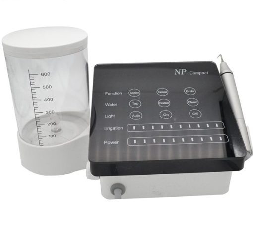 NP Pro Periodontal Treatment Device Compatible with EMS Feature: Perio Function Tap and bottle water supply Waterproof touch panel Aault Indication 2pcs autoclaveable detachable Led handpiece 10pcs Titanium tips Back and White Color optinal