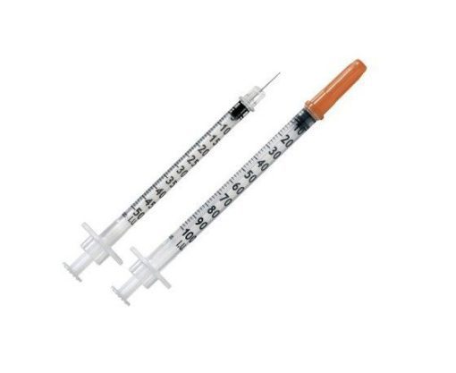 1ml 27G x 16mm (½) needle, 1ml 29G x 16mm (½) needle